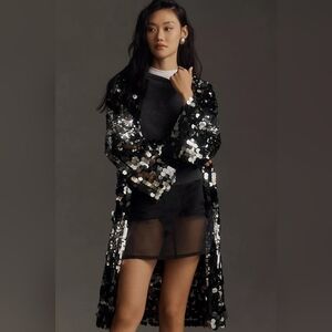 Anthropologie Sequin Embellished Duster